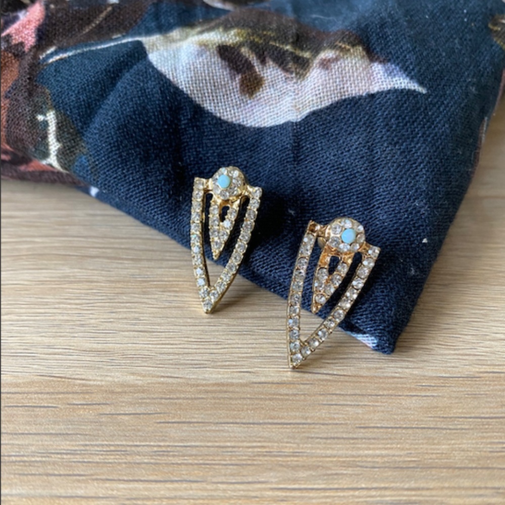 Blue and Gold Earrings